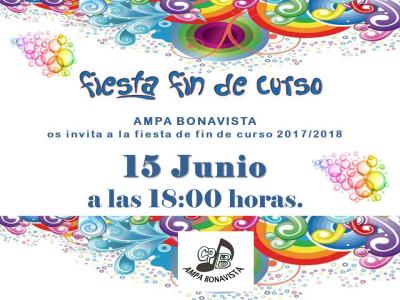 15 Junio. Fiesta fin de curso AMPA BONAVISTA.